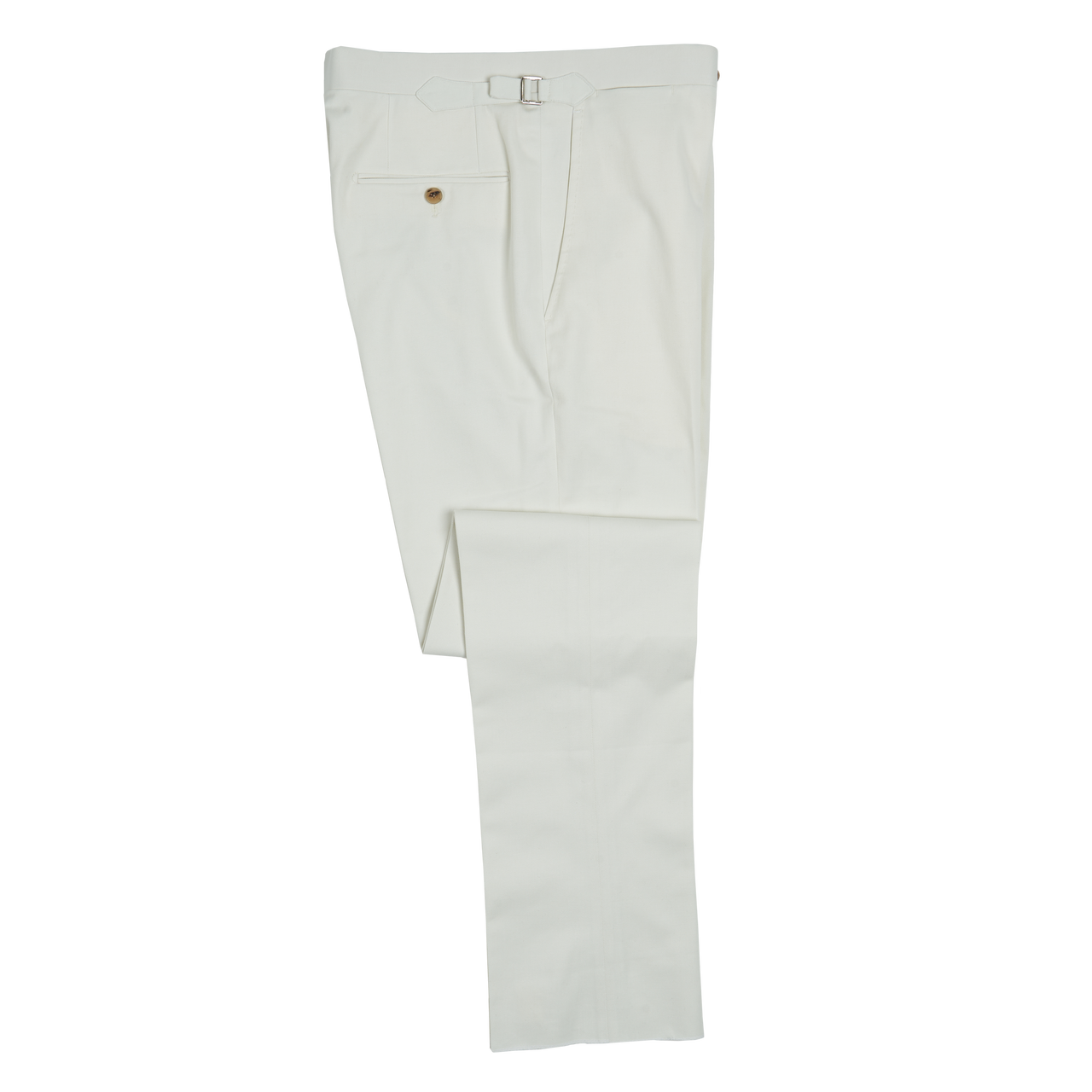 P. Johnson Trousers in White Heavy Cotton Twill