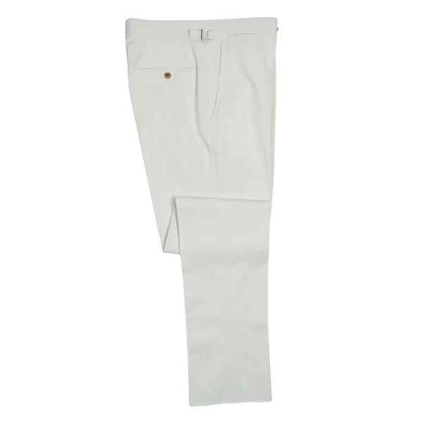 P. Johnson Trousers in White Heavy Cotton Twill